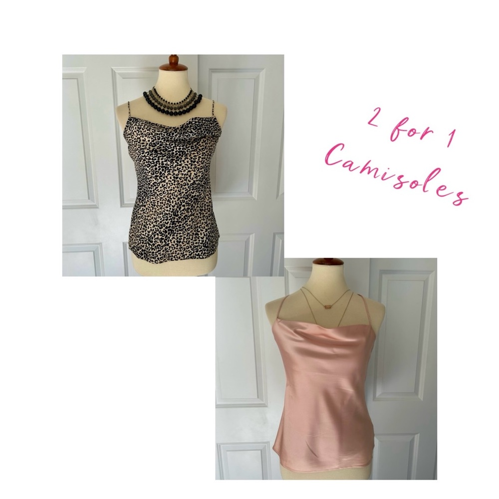 Express + Nine West Camisoles Pink and Animal Print